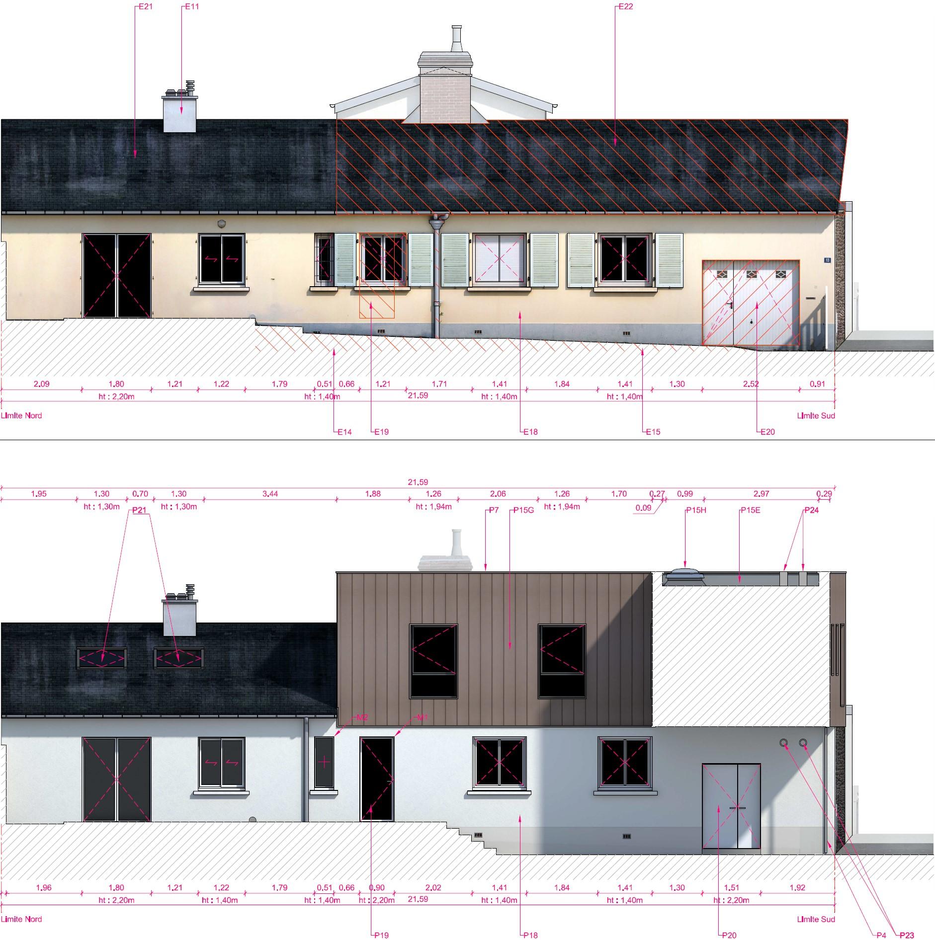 Facade Ouest : Existant & Projet