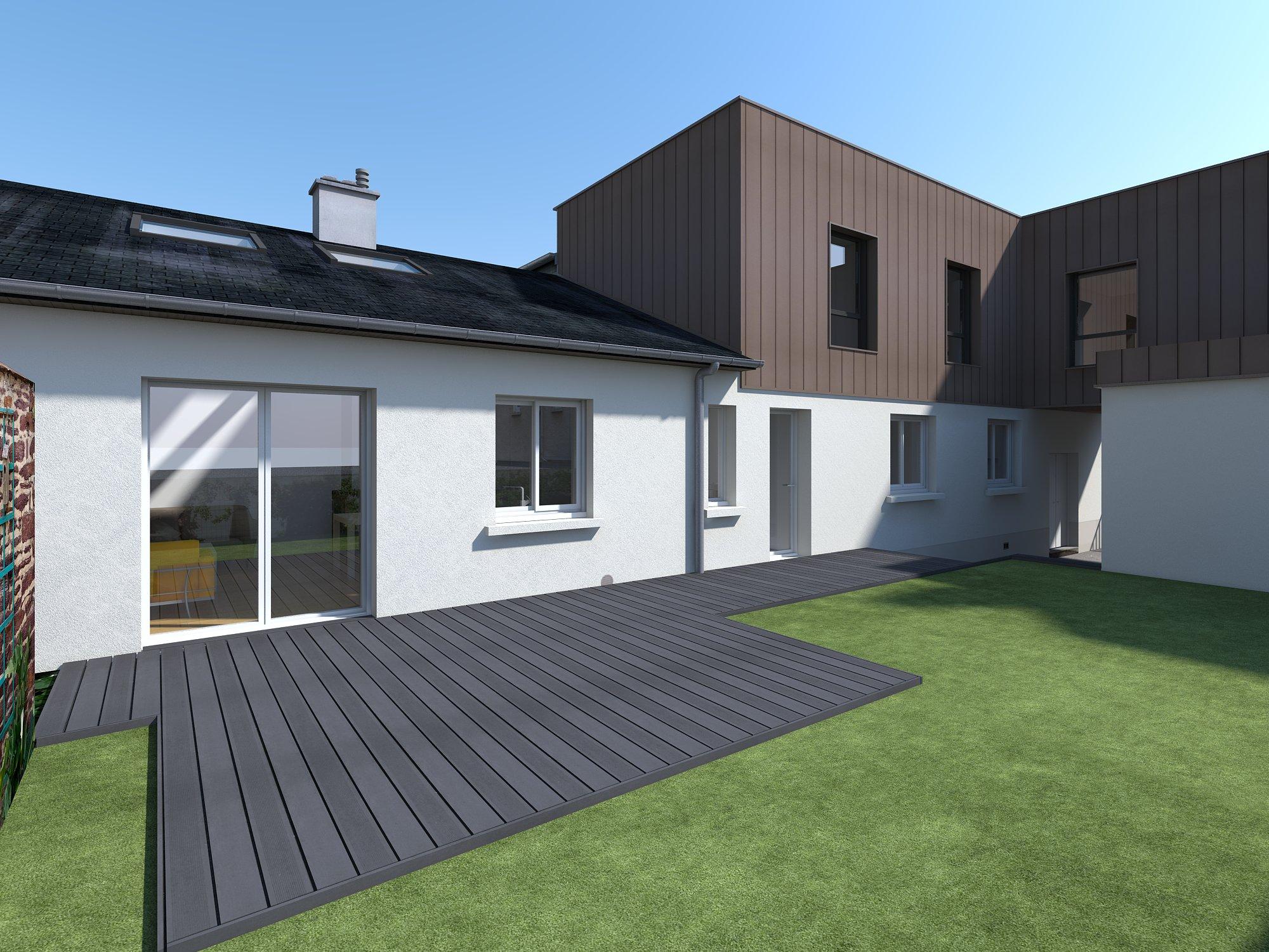 Perspective du projet, vue depuis le jardin