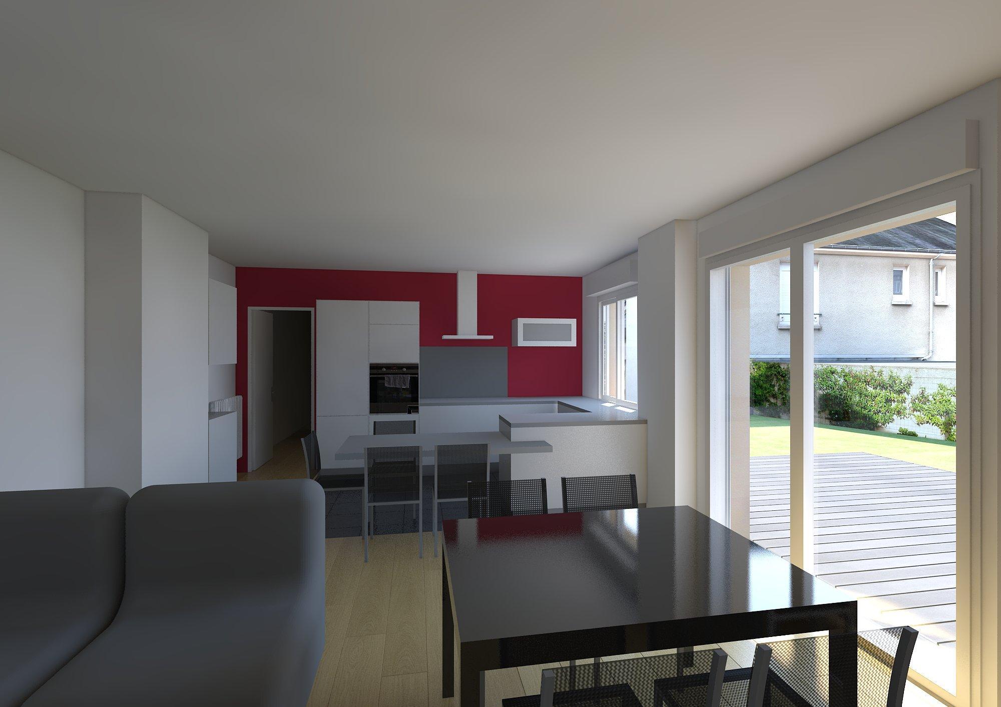 Perspective du salon existant