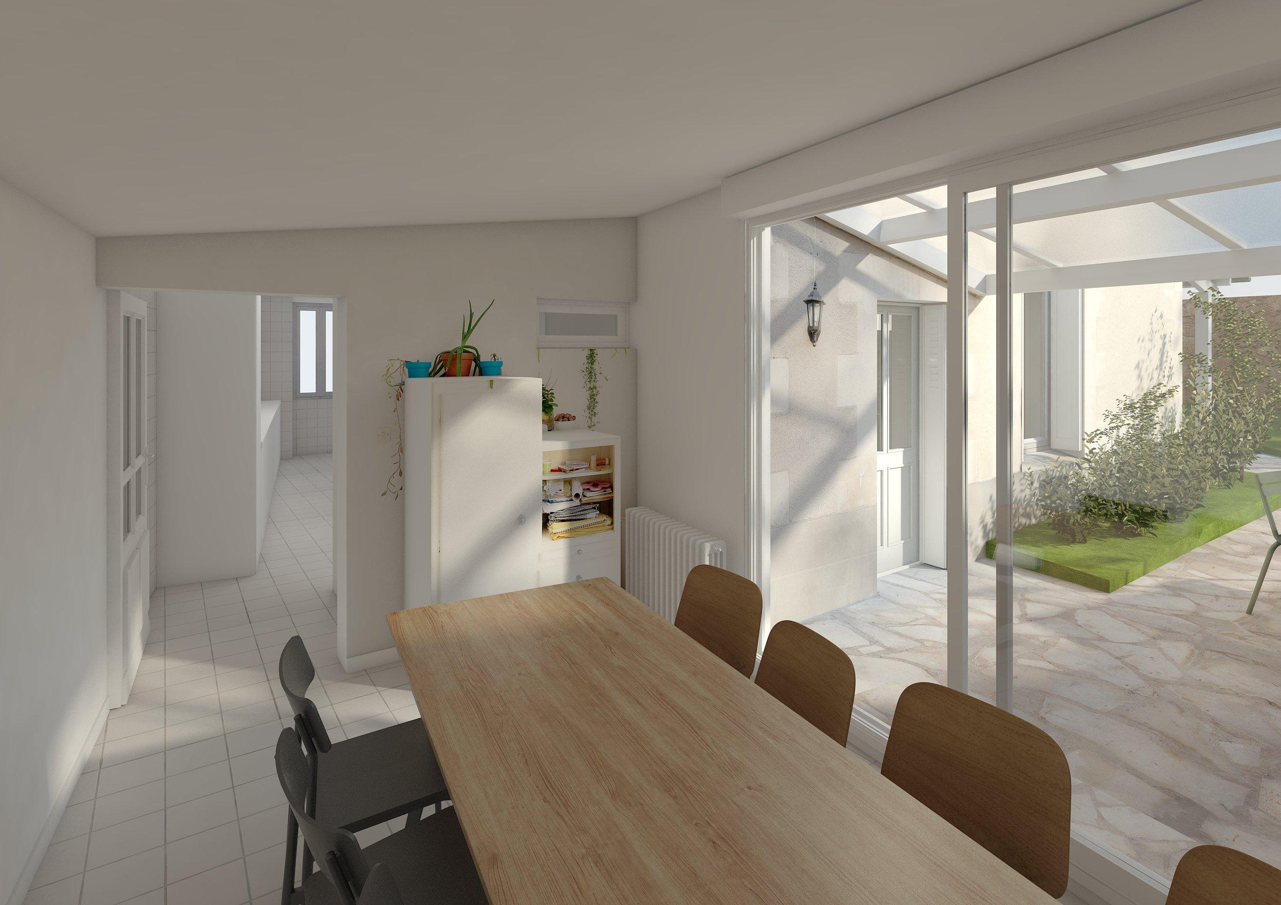 Visuel de l'existant : Cuisine & table à manger