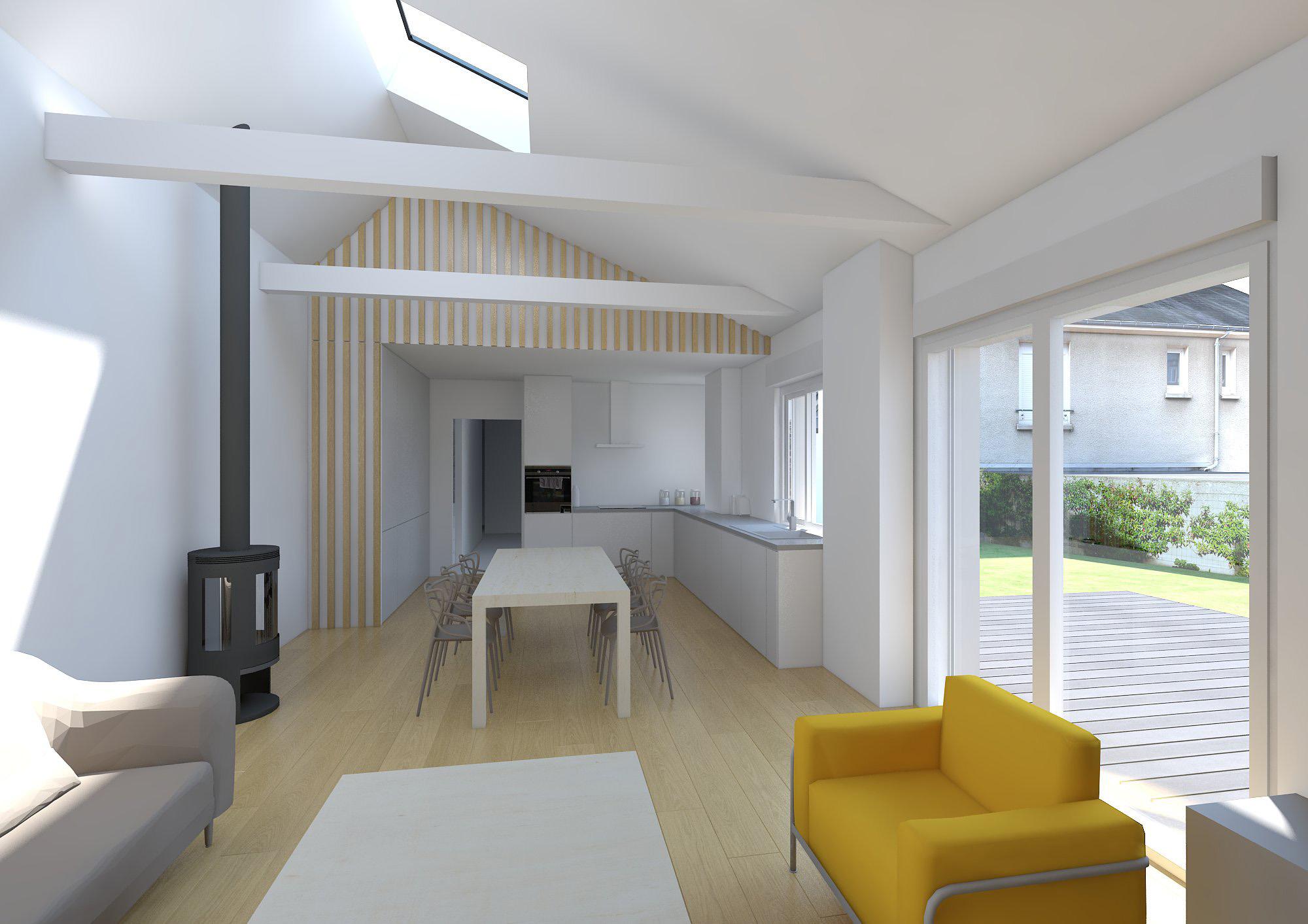 Perspective du projet de salon : variante n°2